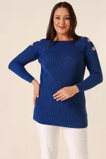 Pull tunique sport grande taille à épaules dénudées