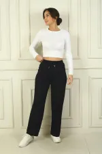Pantalon Palazzo taille élastique avec poches pour femme Oysho