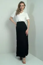 Jupe longue pour femme avec taille élastique et motif froissé