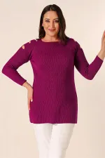 Pull tunique sport grande taille à épaules dénudées