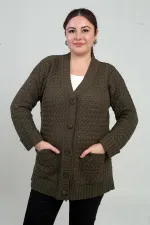 Gilet tunique à poches en maille panier pour femme