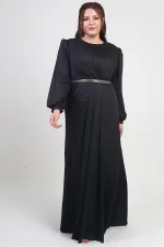 Robe longue BB en satin doublée et plissée, à col cache-cœur, pour femme