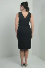 Robe mi-longue grande taille pour femme, col en V, doublure intérieure, détails floraux 3D