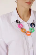 Kolyeli Oversize Tunik Gömlek