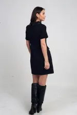 Robe courte Chanel pour femme avec jarretière passepoilée