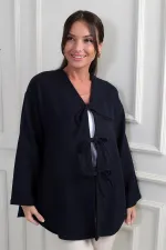 Gilet en cachemire 3 fils pour femme avec devant en dentelle