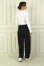 Pantalon Palazzo taille élastique avec poches pour femme Oysho
