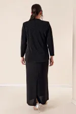 Ensemble veste doublée à paillettes et pierres BB