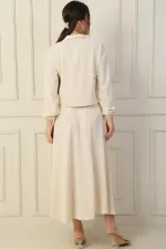 Ensemble 2 pièces : chemise à double poche et jupe Arya à taille élastique