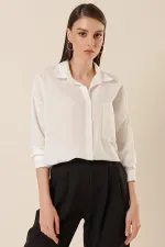 Single Pocket Oversized Seersucker Linen Shirt