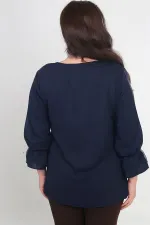 V Yaka Yarı Organze Krep B.B. Bluz