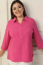 Polo Yaka Cepli Çeyrek Kol B.B. Bluz