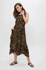 Ethnic Pattern Asymmetrical Viscose Dress