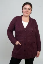 Gilet tunique à poches en maille panier pour femme