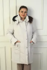 ANORAK DOUBLÉ DE DOUBLURE À CAPUCHE AMOVIBLE GRANDES TAILLES