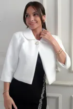 Boléro doublé à col Peter Pan pour femme