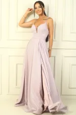 Strappy, Lined, Glittery Long Evening Dress
