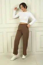 Women's Oysho Palazzo Pants with Elastic Waist and Pockets