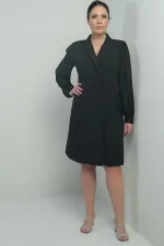 Robe portefeuille pour femme, manches en mousseline et détails perlés, doublée, grandes tailles.