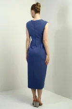 Robe midi à ourlet intégré et fente sur le devant pour femme