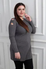 Pull tunique de sport grande taille à épaules dénudées