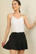 Jupe courte en lycra scuba avec ceinture élastique