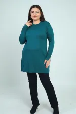 Tunique grande taille pour femme, ornée d'une tresse sur le devant, en fil froid.