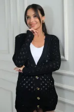 Gilet mercerisé décontracté à col en V et boutons pour femme