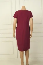 Kadın 3 Kat Yarım Ay Kollu Astarlı B.B Krep Kısa Elbise