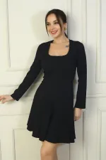 Women's U-Neck Short Crepe Dress