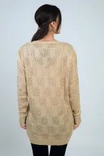 Gilet mercerisé décontracté à col en V et boutons pour femme