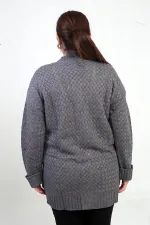Gilet tunique à poches en maille panier pour femme