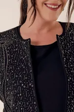 İthal Krep Boncuk İşlemeli Astarlı Üçlü B.B. Takım