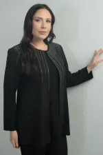 Ensemble deux pièces veste femme brodée pierre à manches longues BB