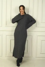 Women's Braided Relaxed Fit Acrylic Long Dress