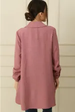 Shirt with a Front Yoke and a Chain Necklace