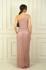 Robe de soirée longue drapée à sequins et bretelles épaisses pour femme