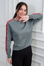 Women's Striped Sleeve Knit Blouse