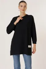 Yanları Yırtmaçlı Örme Tunik Bluz