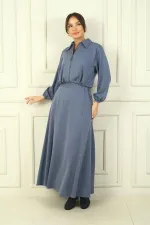 Women's Front Zip Jacket and Elastic Waist Long Skirt Osyho 2-Piece Set