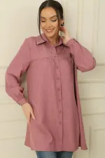 Shirt with a Front Yoke and a Chain Necklace