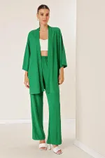 Bürümcük Pantolonu Cepli Kimono Takım