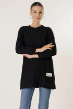 Yanları Yırtmaçlı Örme Tunik Bluz