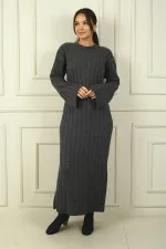 Women's Braided Relaxed Fit Acrylic Long Dress