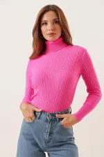 Turtleneck Lycra Acrylic Knit Sweater
