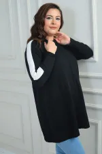 Blouse tunique grande taille pour femme à manches rayées