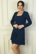 Women's U-Neck Short Crepe Dress
