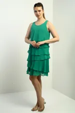 Women's Lined Layered Chiffon Dress