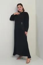 Robe longue grande taille pour femme avec imprimé de pierres et de perles