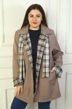 Trench-coat croisé pour femme avec boutons dissimulés sur le devant et poches